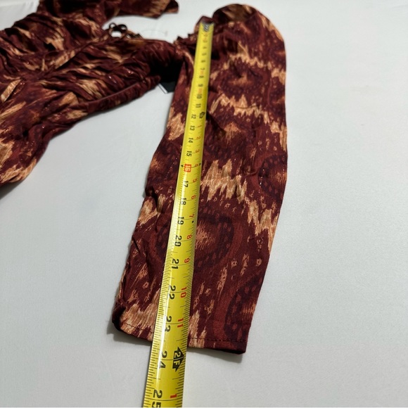 House of Harlow 1960 Chiffon Cocktail Party Long Puff Sleeve Dress Size M - Picture 6 of 13